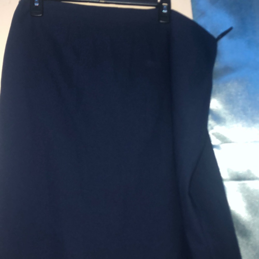 A navy blue skirt